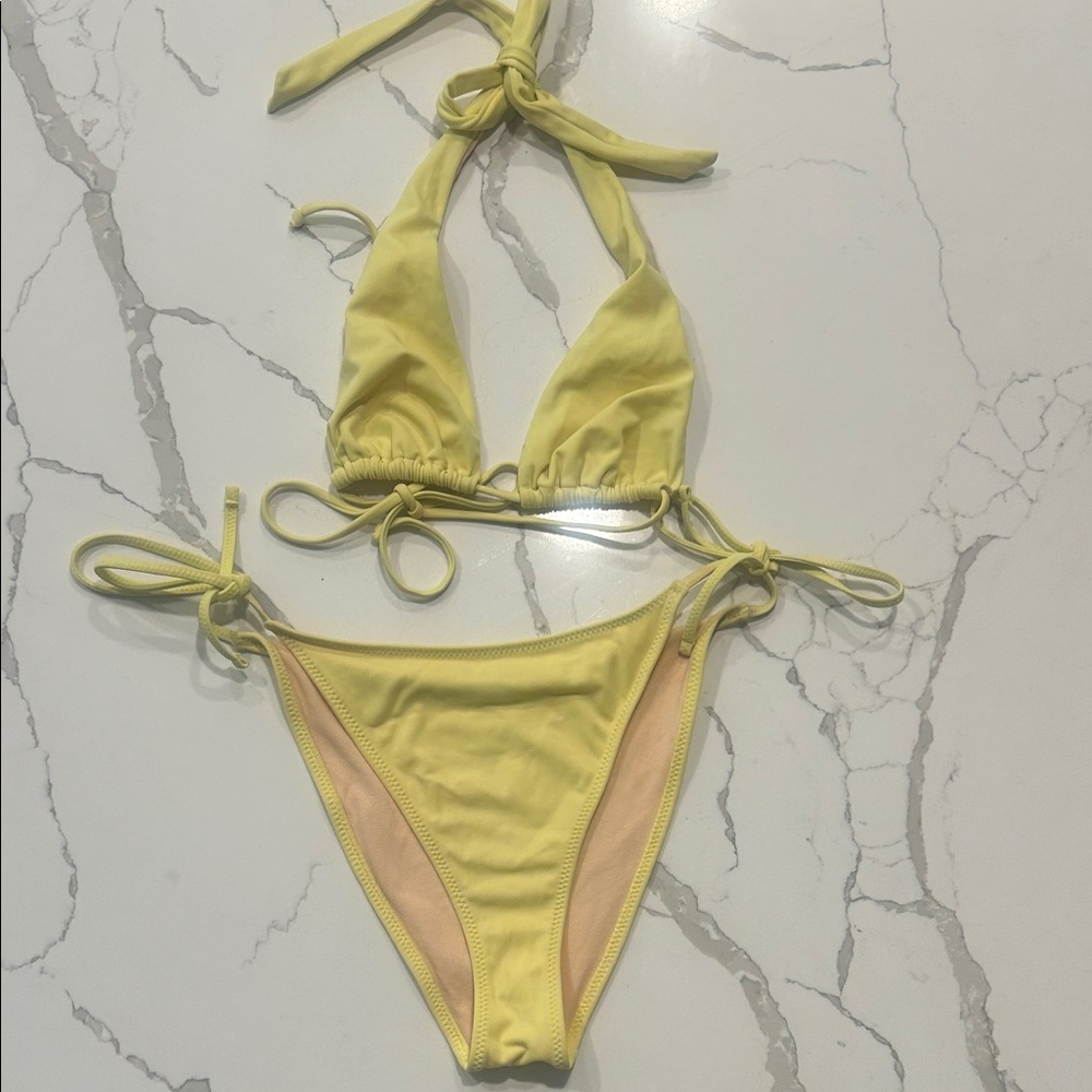 PacSun Yellow Tie Bikini Set